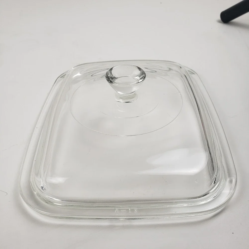 Corning Ware A-12-C Clear Glass Replacement Lid Square 7.5x6 for Casserole Dish